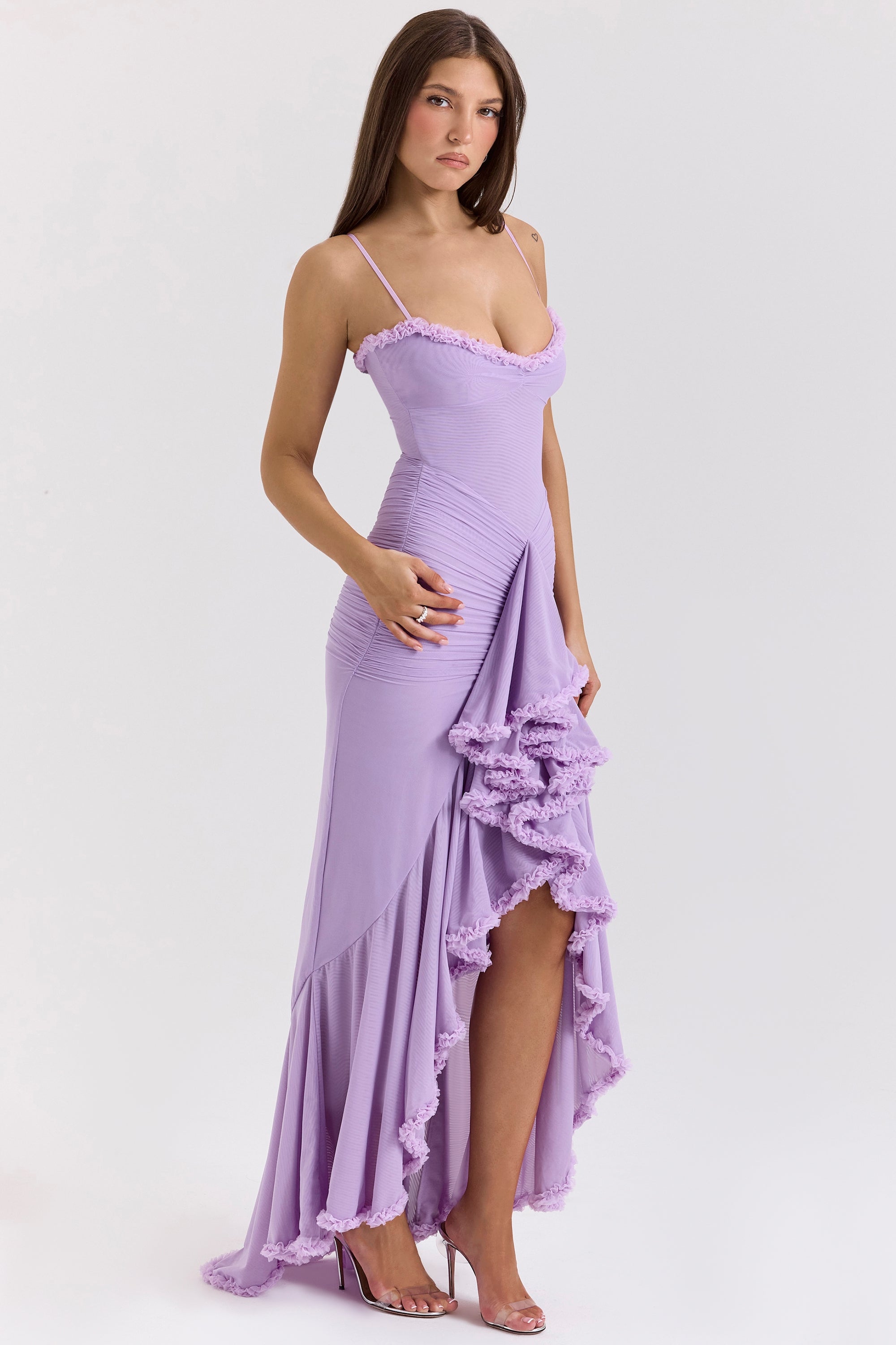 Marisse – Vestido longo com babados em malha