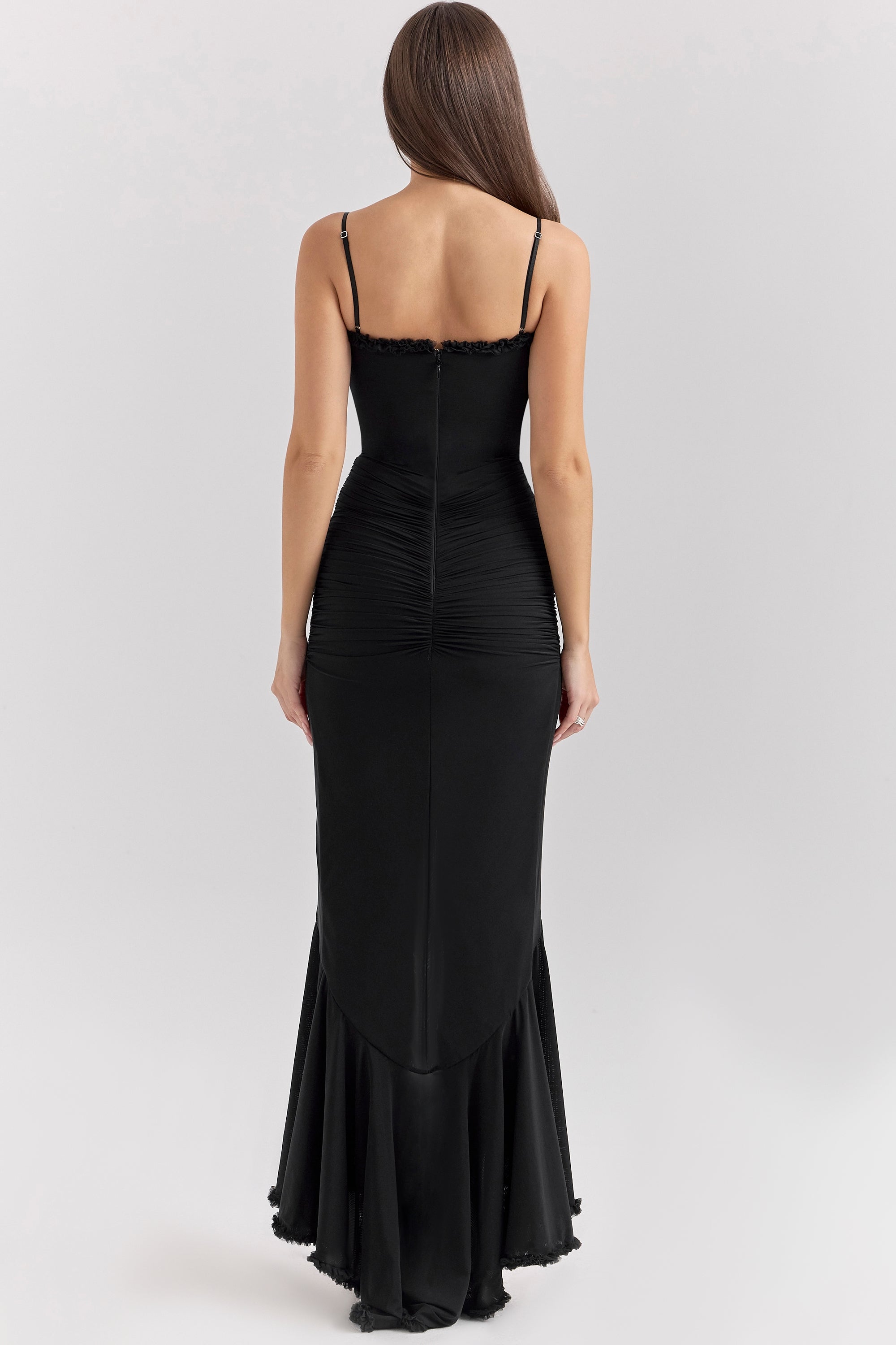 Marisse – Vestido longo com babados em malha