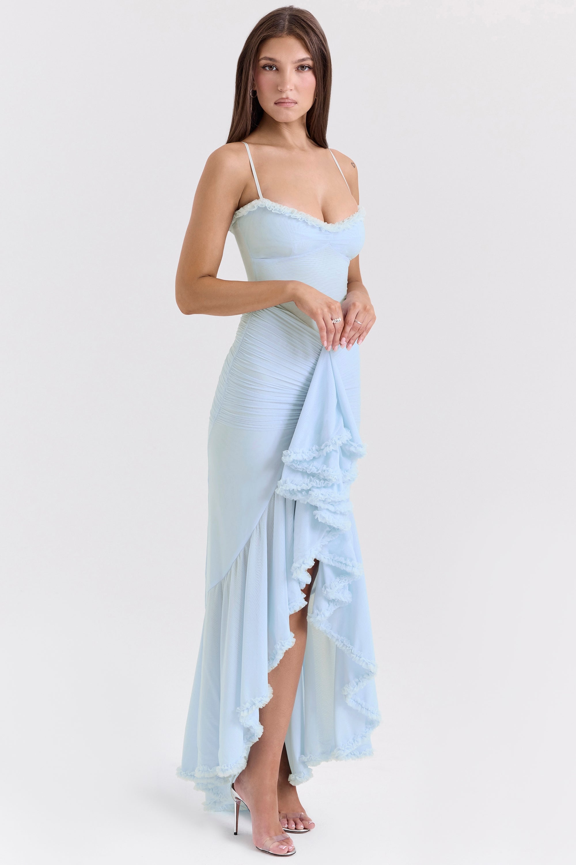 Marisse – Vestido longo com babados em malha