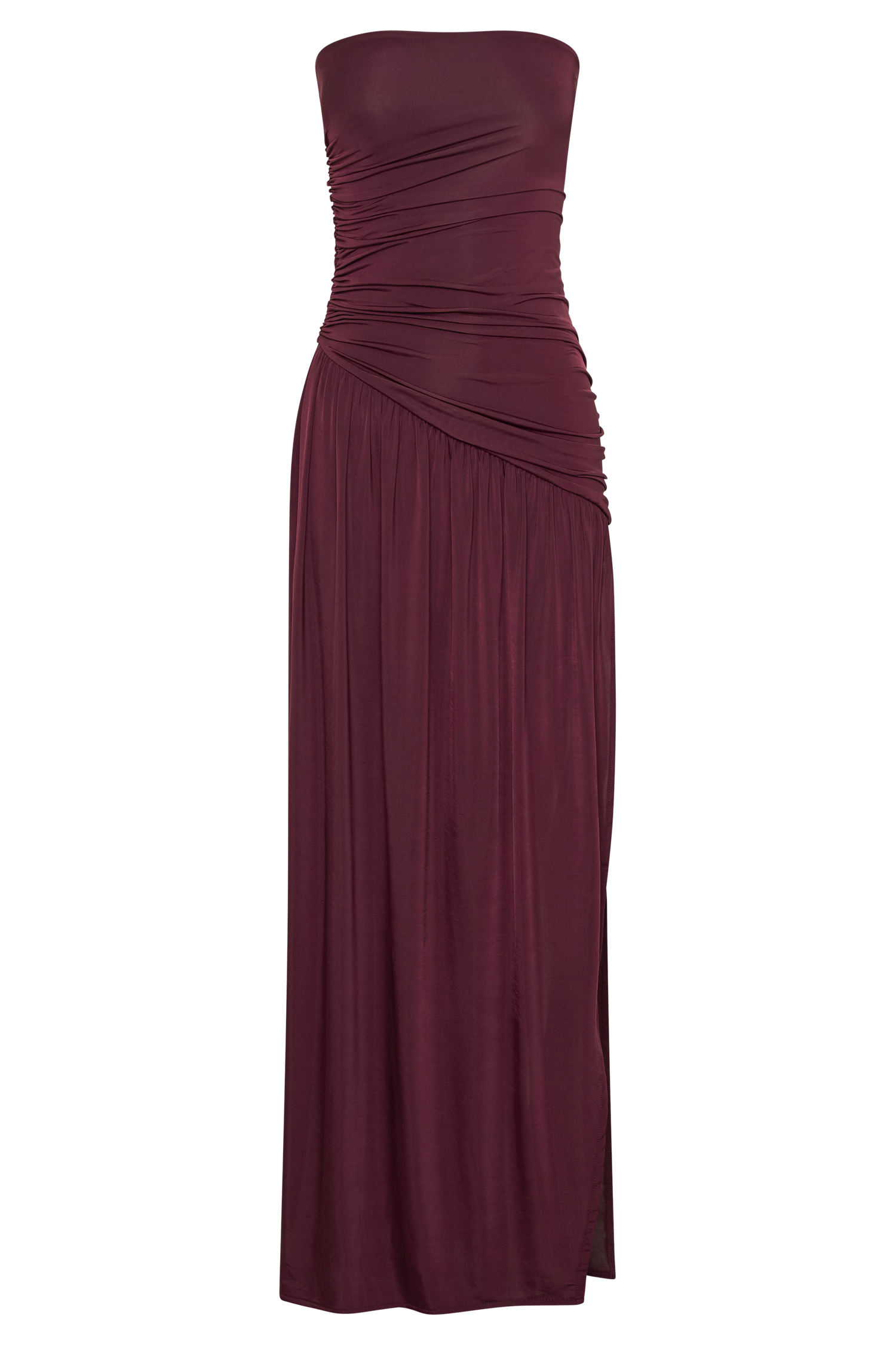 Selvara – Vestido marrom com pregas