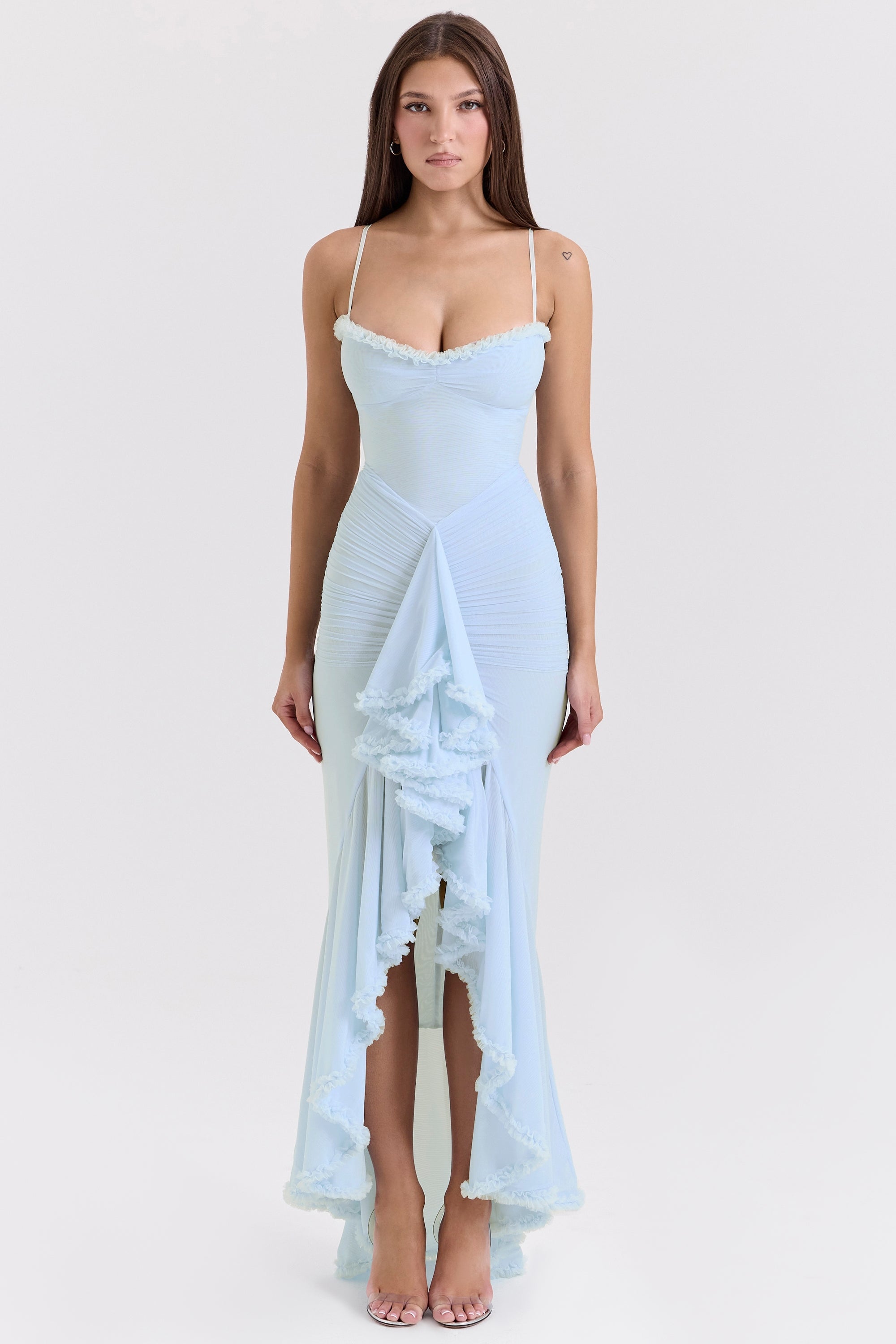Marisse – Vestido longo com babados em malha