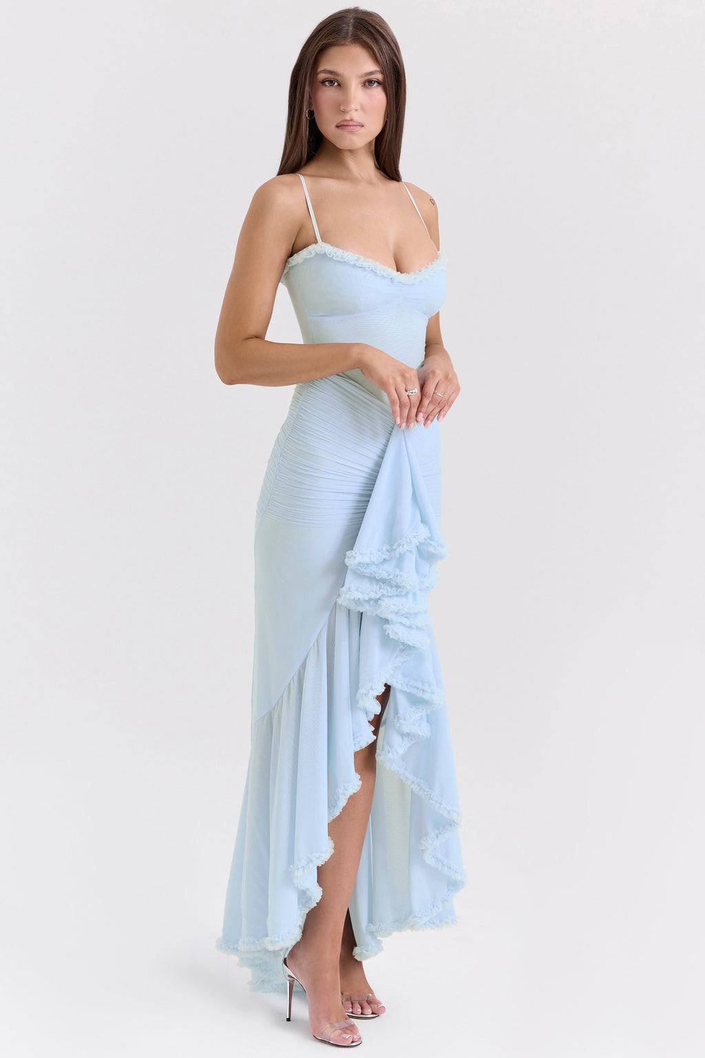 Marisse – Vestido longo com babados em malha