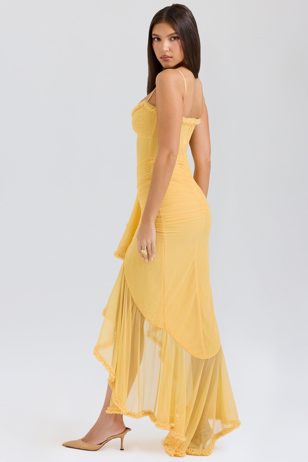 Marisse – Vestido longo com babados em malha